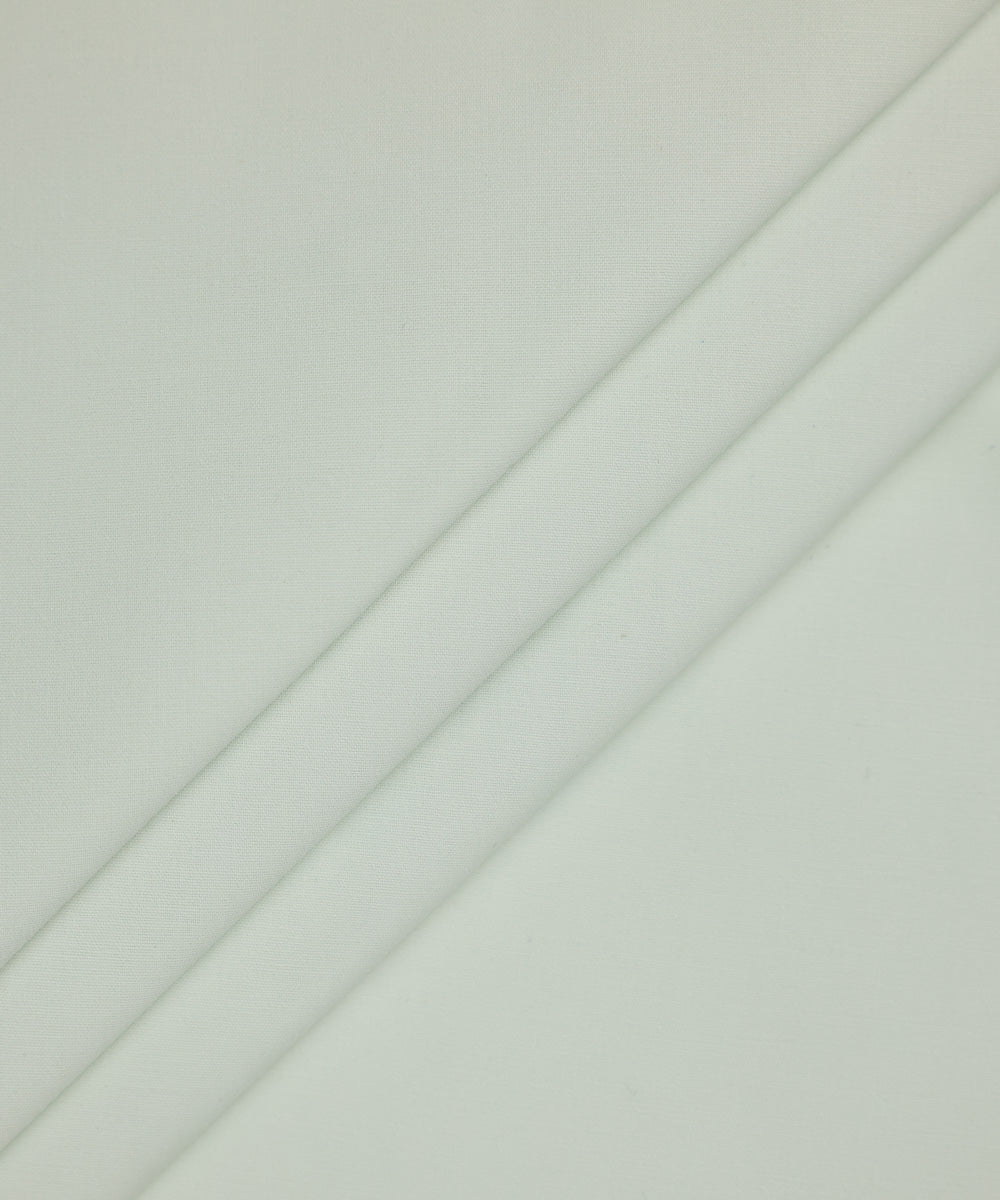 Men's Unstitched Fine Cotton Off White Full Suit Fabric
