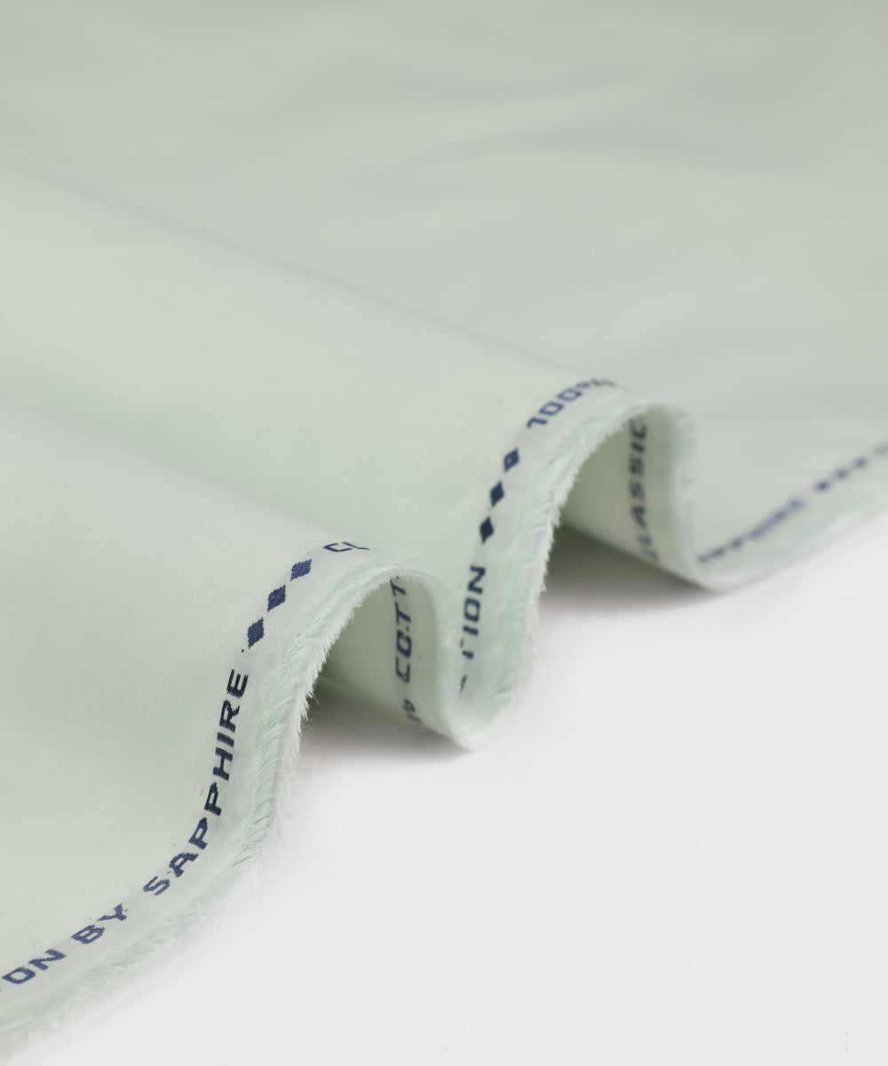 Men's Unstitched Fine Cotton Off White Full Suit Fabric