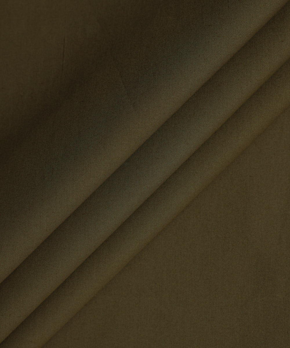 Men's Unstitched Fine Cotton Brown Full Suit Fabric