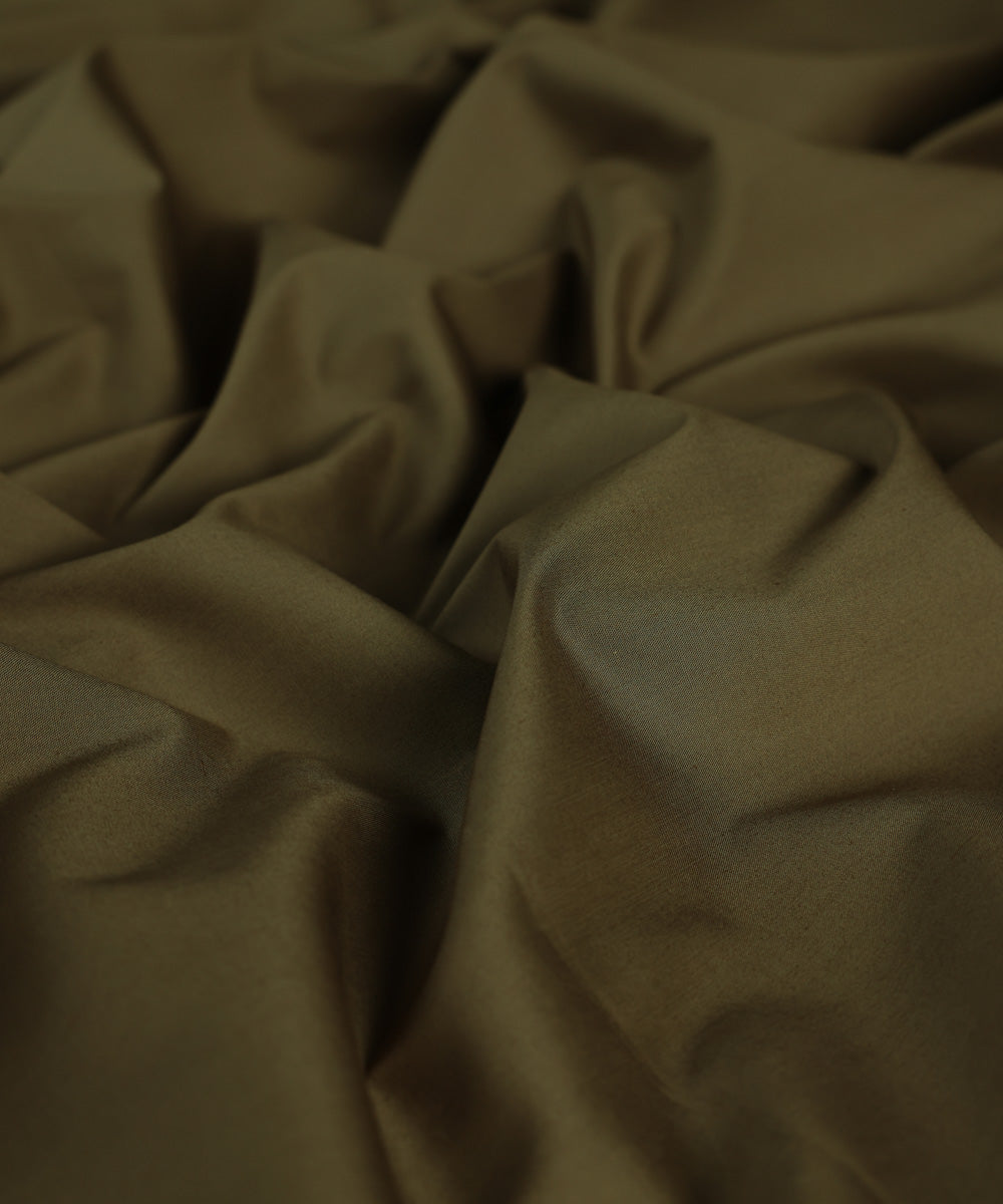 Men's Unstitched Fine Cotton Brown Full Suit Fabric