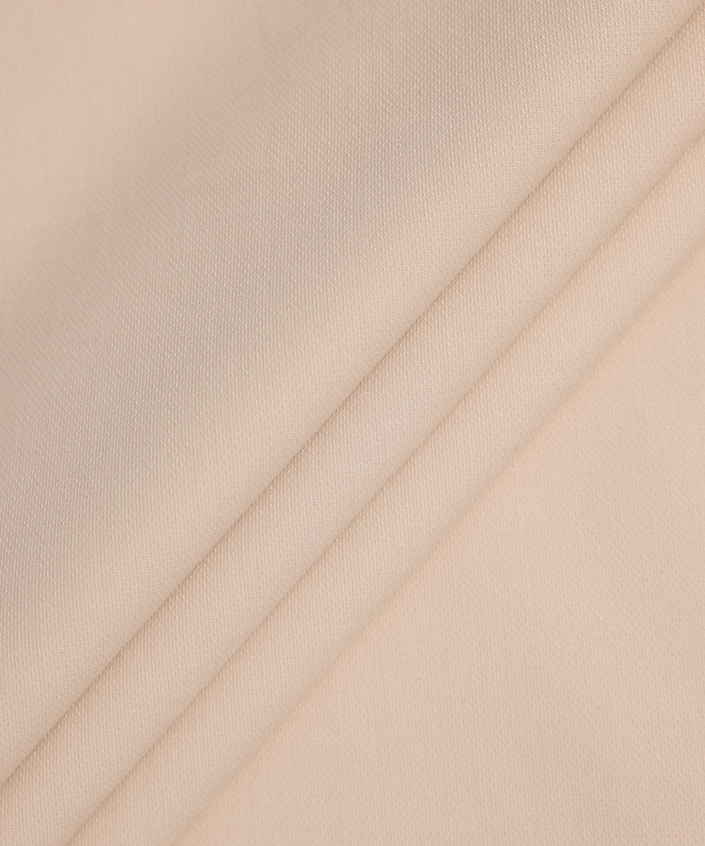 Men's Unstitched Blended Dobby  Beige Full Suit Fabric