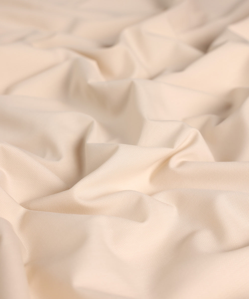 Men's Unstitched Blended Dobby  Beige Full Suit Fabric