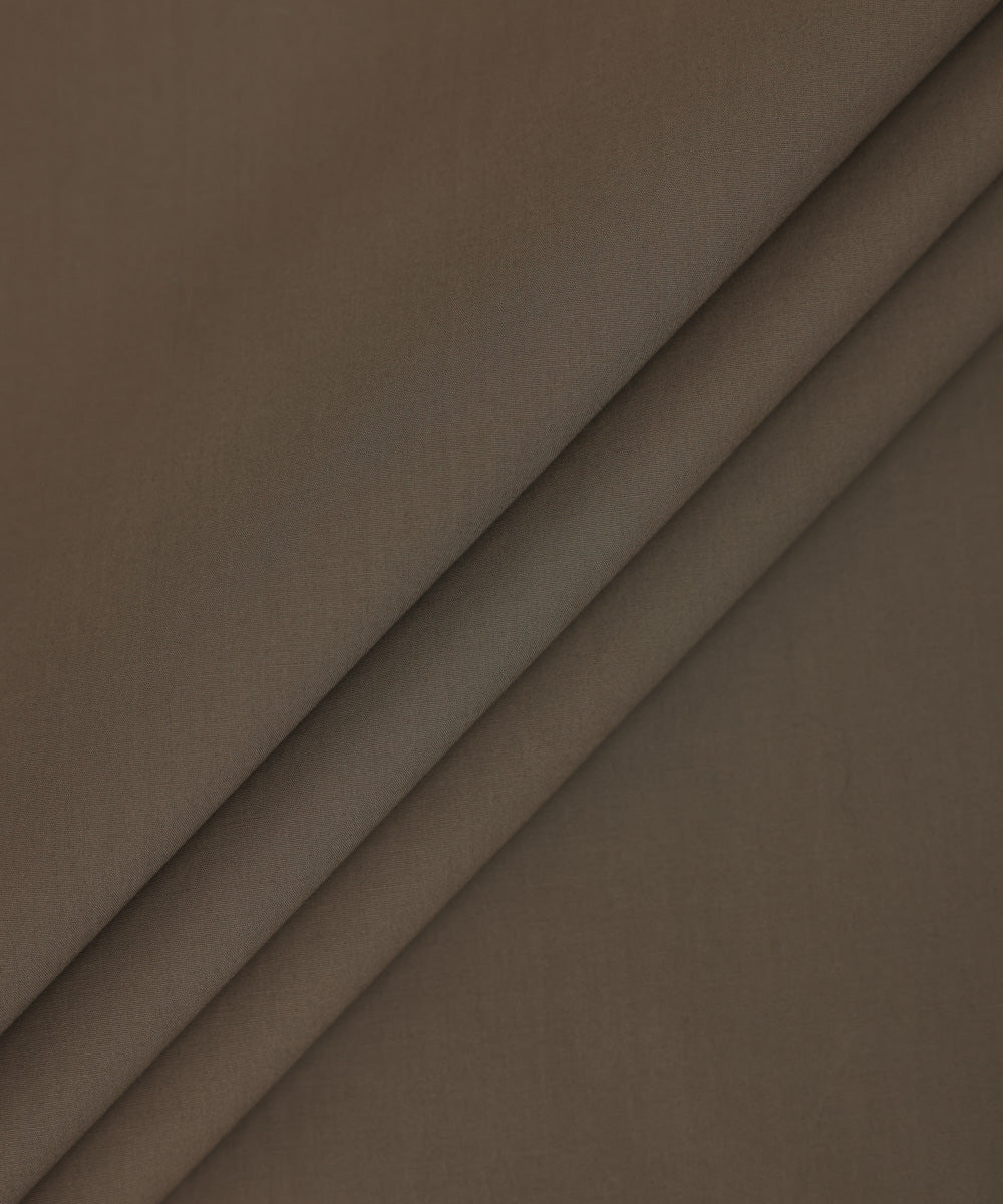 Men's Unstitched Premium Cotton Embroidered Brown Full Suit Fabric