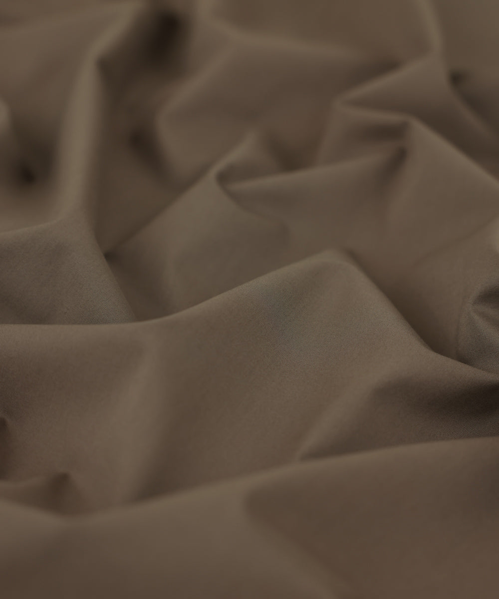 Men's Unstitched Premium Cotton Embroidered Brown Full Suit Fabric
