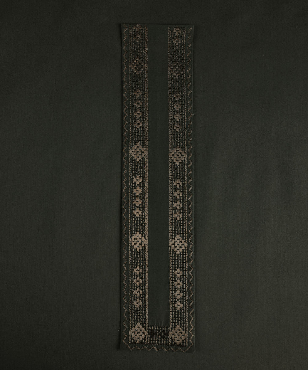 Men's Unstitched Luxury Cotton Green Full Suit Fabric