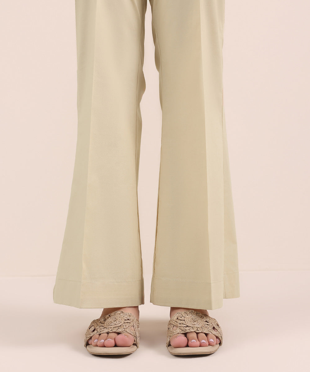 Women's Pret Cambric Beige Dyed Boot cut Pants