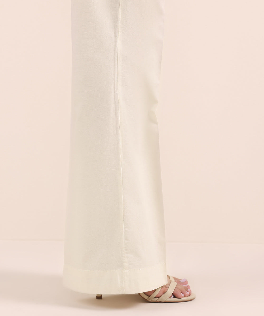 Women's Pret Cambric Off White Dyed Boot cut Pants