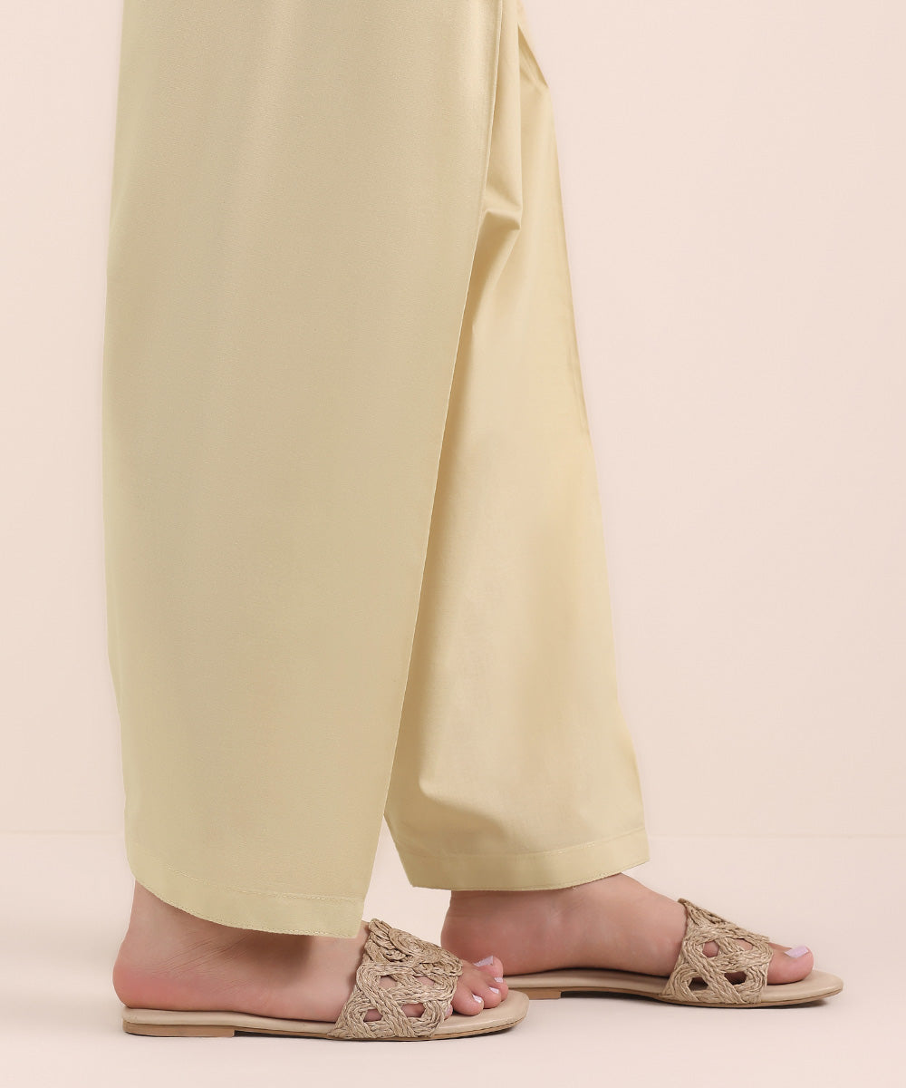 Women's Pret Cambric Beige Dyed Shalwar