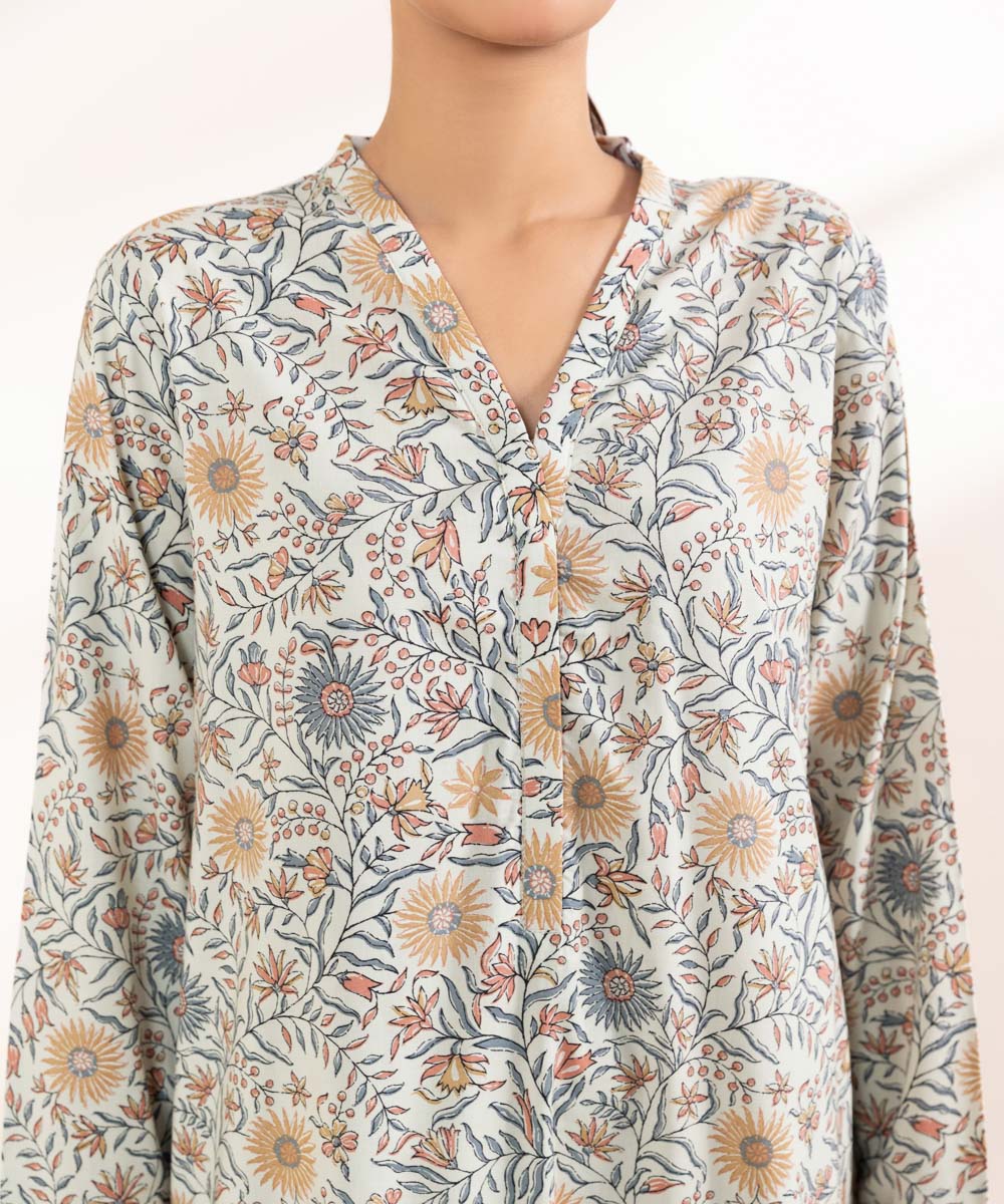 Women's Pret Cotton Viscose Printed Multi A-Line Shirt