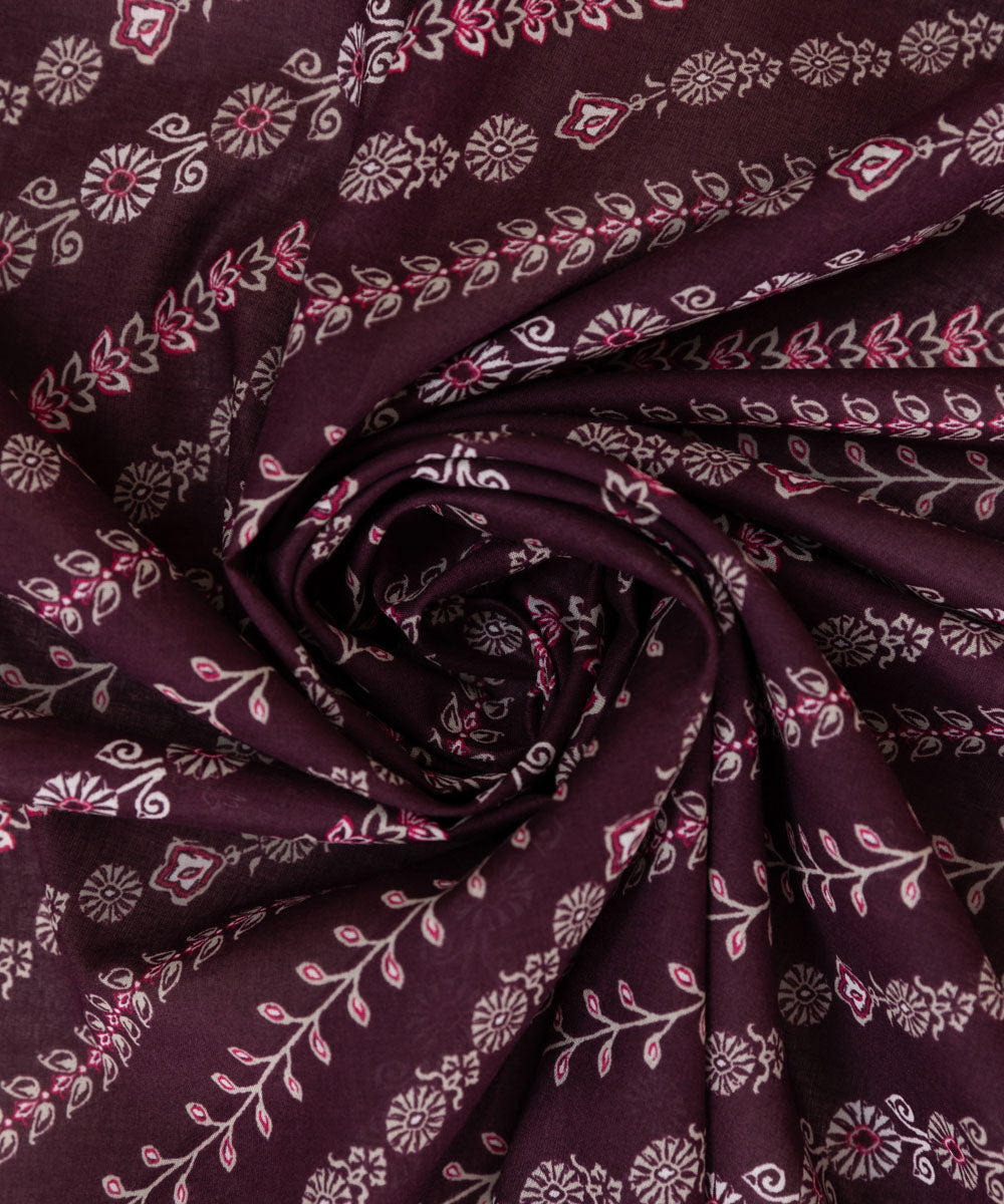 Women's Fine Voile Purple Printed Dupatta