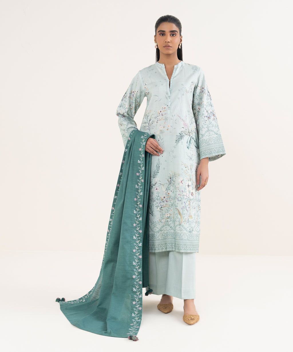 3 Piece - Printed Crosshatch Suit