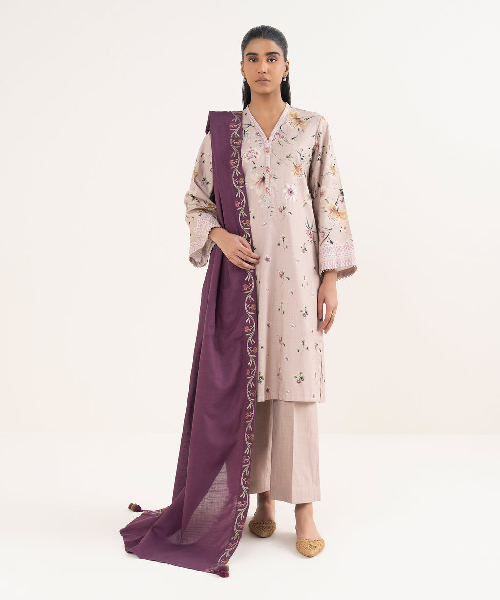 3 Piece - Printed Crosshatch Suit