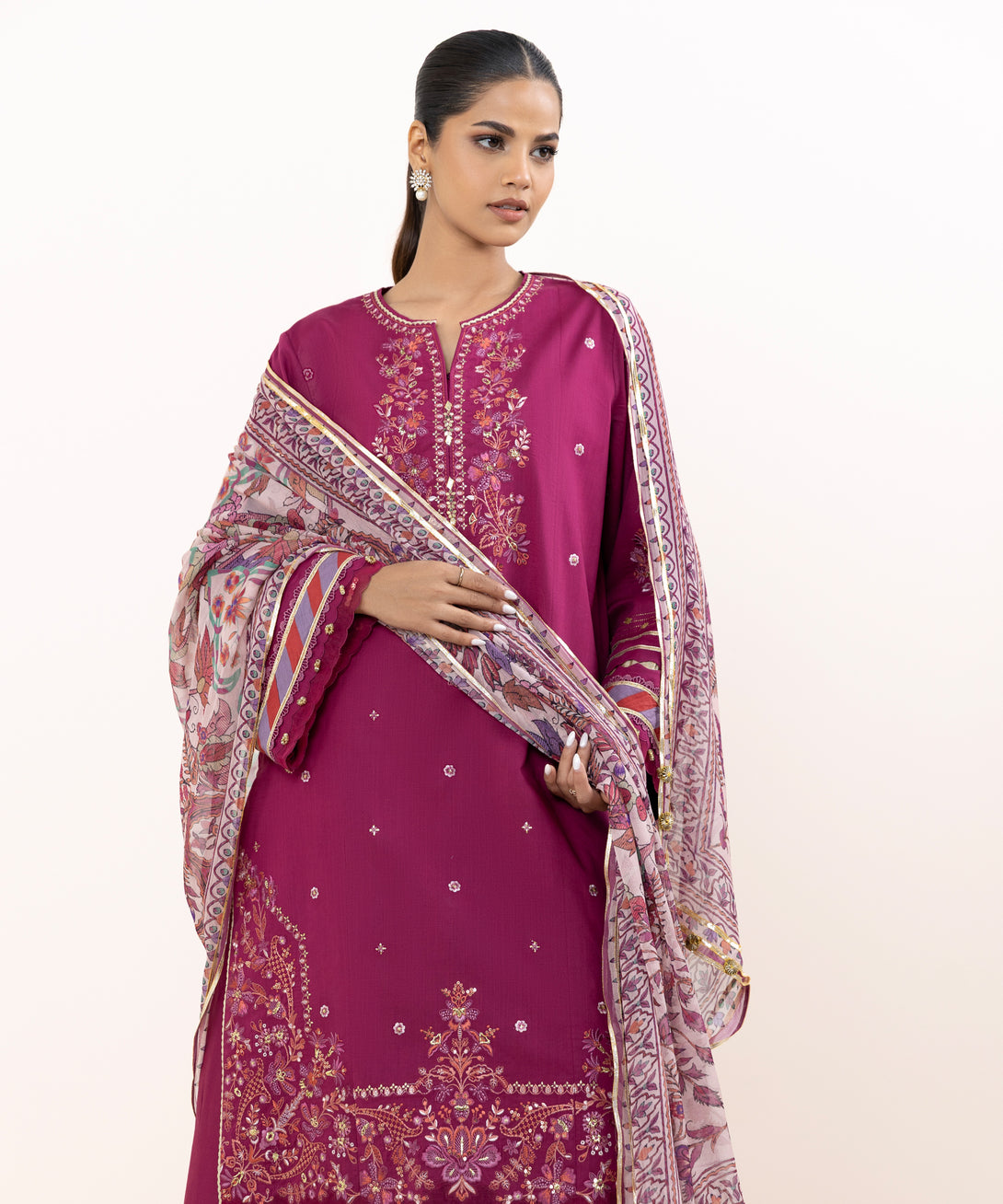 Women's Unstitched Cross Hatch Dyed Three Piece Suit