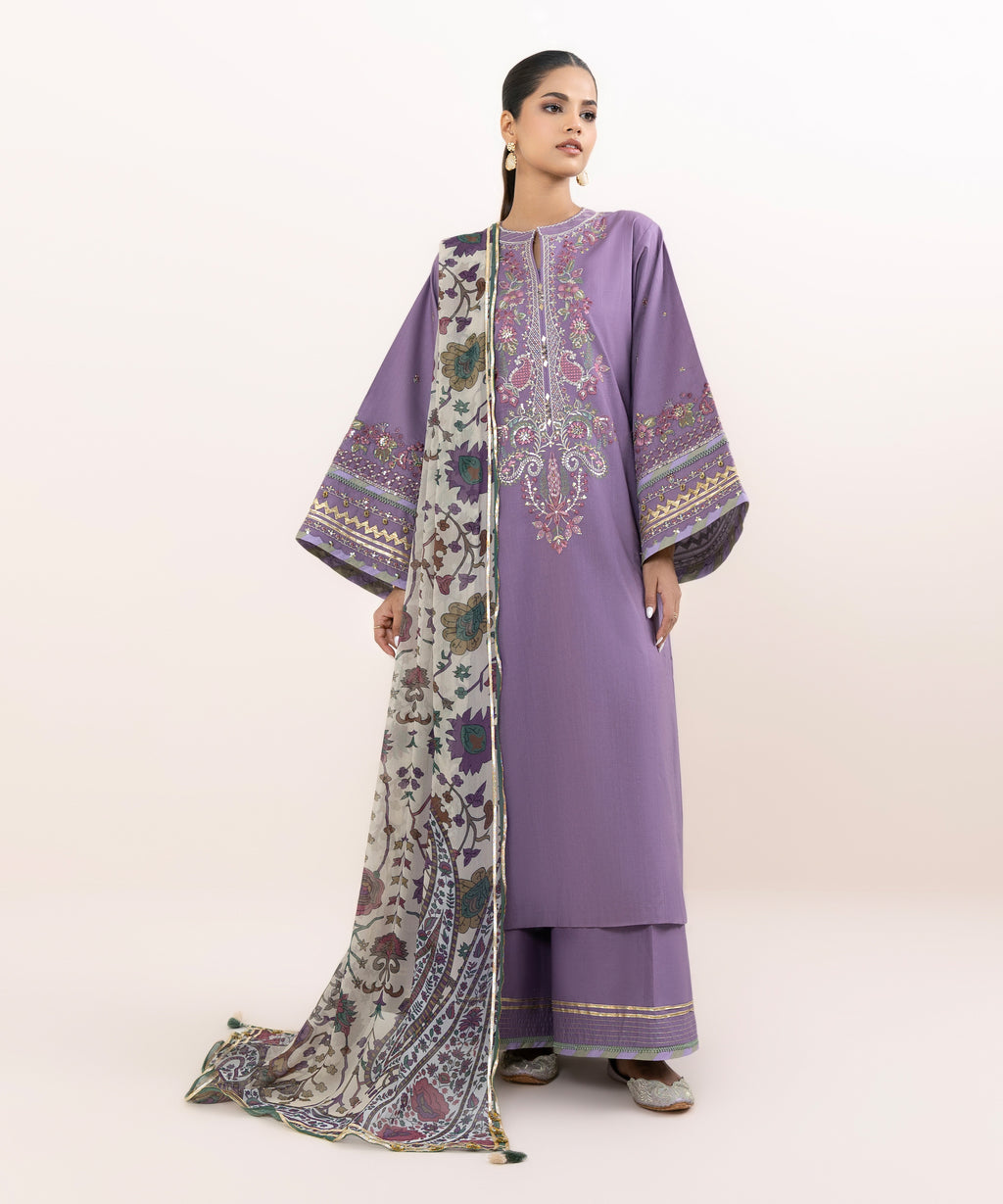 Women's Unstitched Cross Hatch Dyed Three Piece Suit