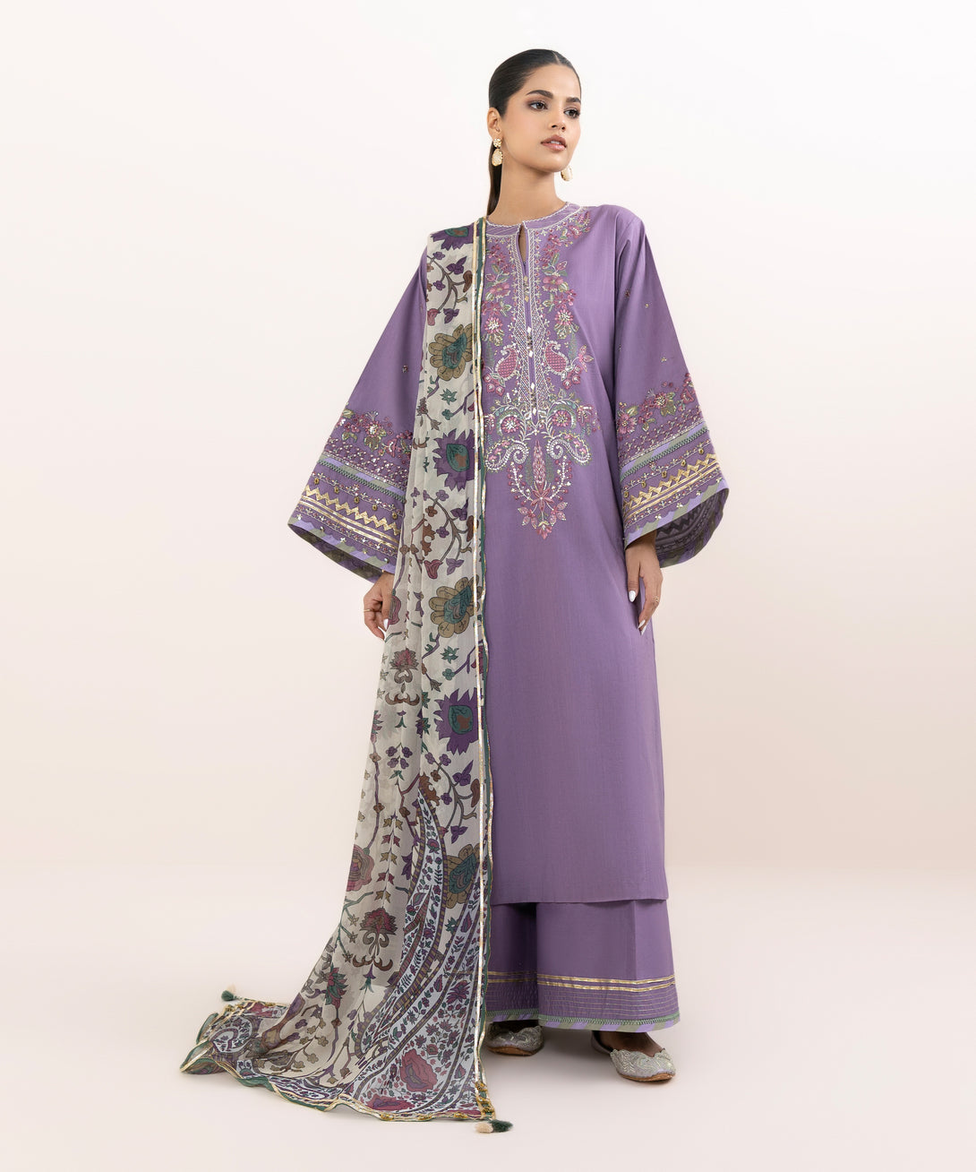 Women's Unstitched Cross Hatch Dyed Three Piece Suit