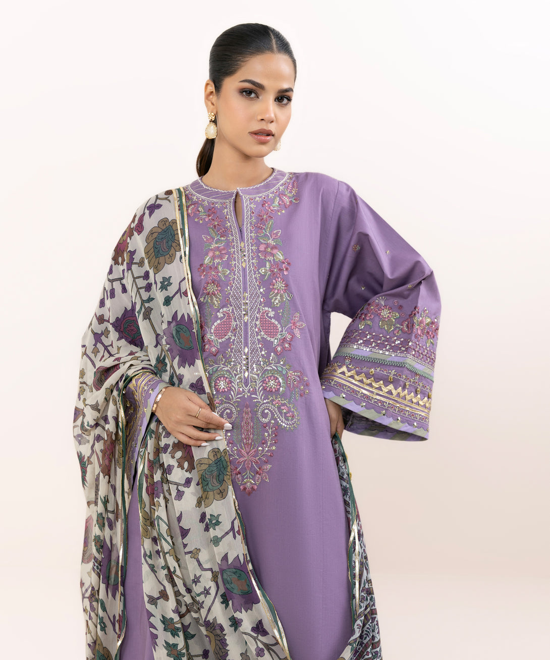 Women's Unstitched Cross Hatch Dyed Three Piece Suit