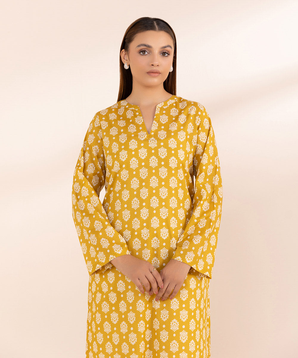 Women's Pret Lawn Yellow Printed A-Line Shirt