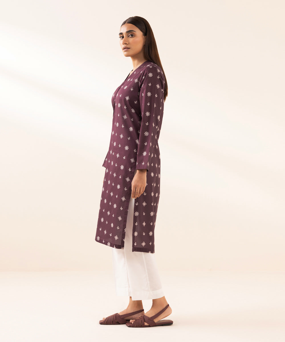 Women's Pret Lawn Printed Purple A-Line Shirt