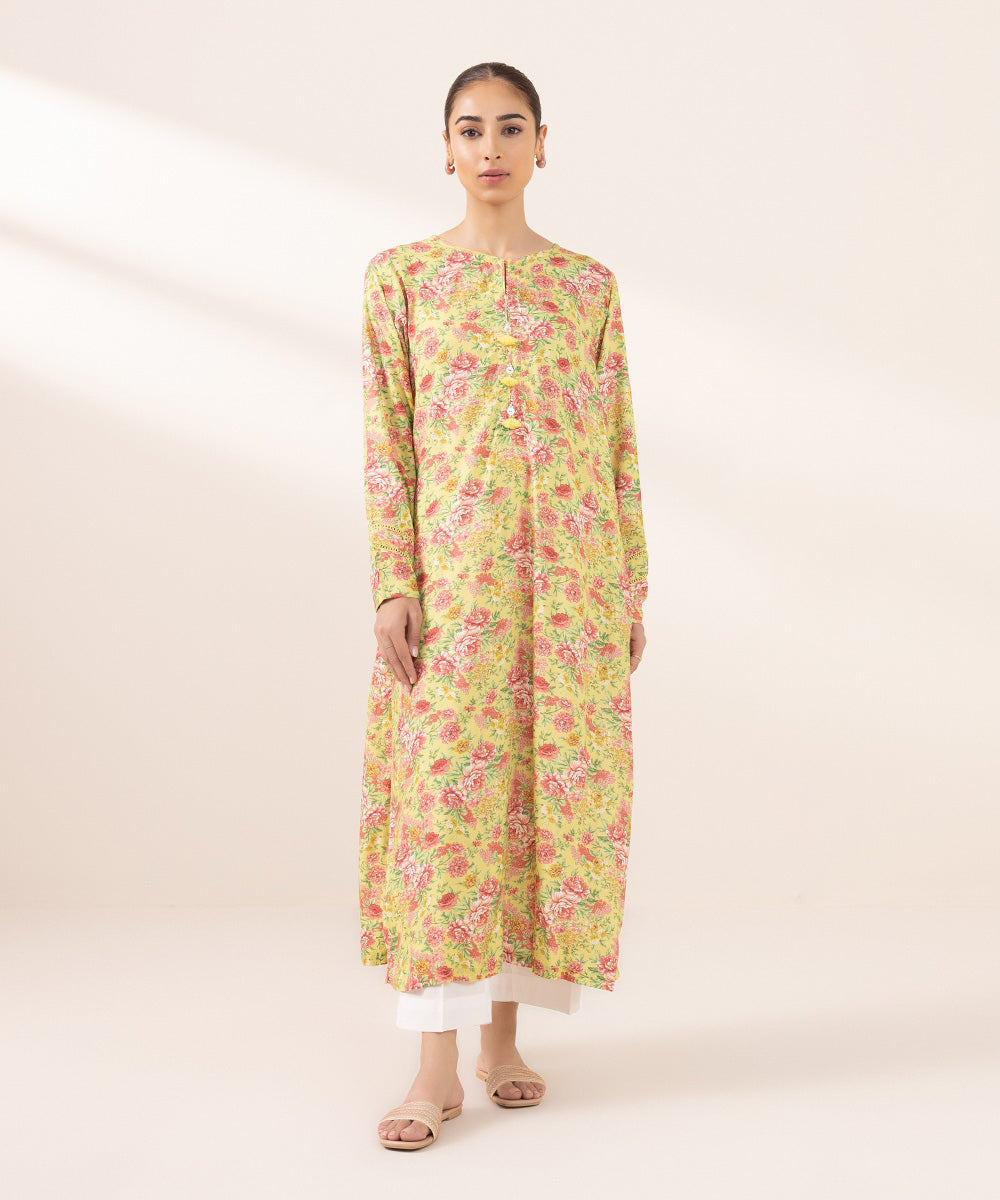 Women's Pret Arabic Lawn Printed Multi Straight Shirt