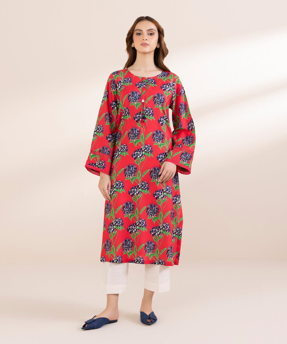 Women's Pret Linen Multi Printed Straight Shirt