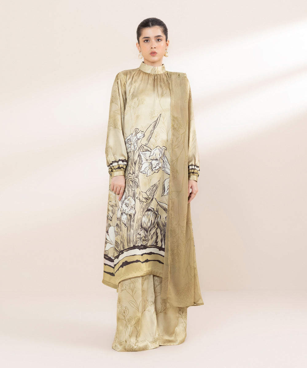 Women's RTW Blended Grip Multi Printed Three Piece Suit