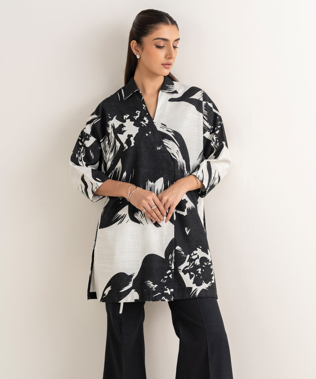Printed Khaddar Shirt
