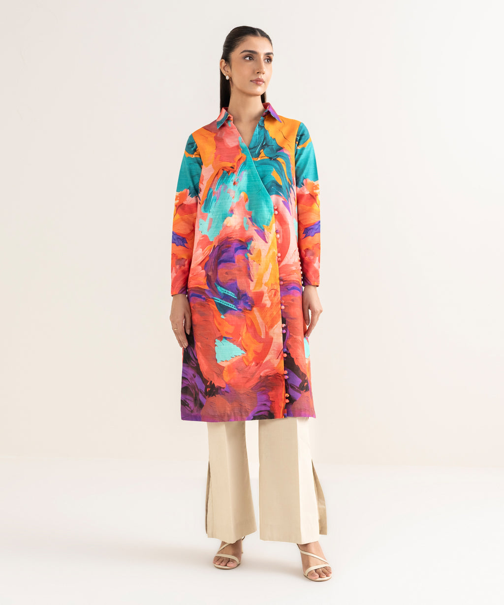 Printed Khaddar Shirt