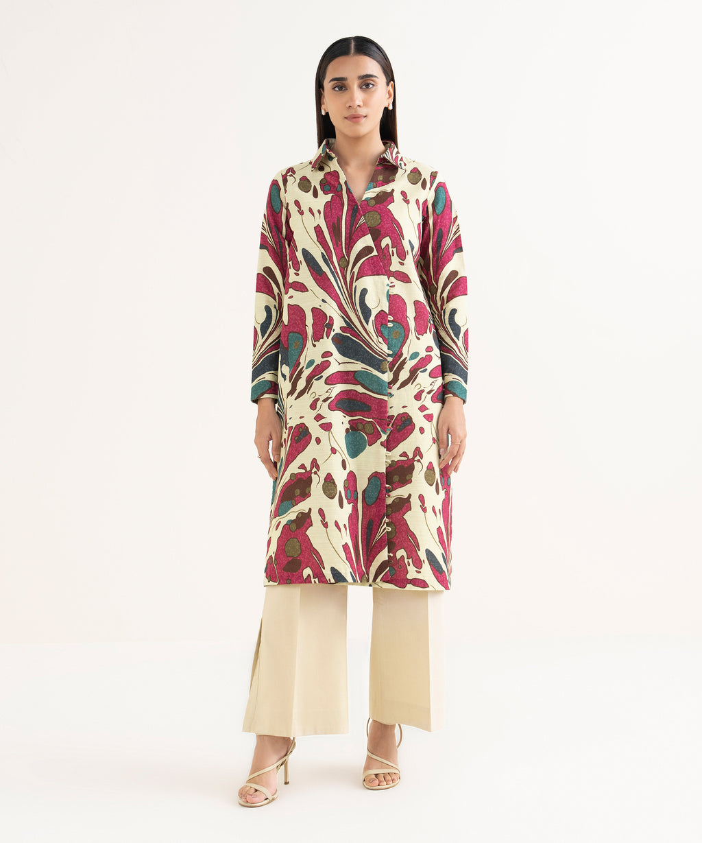Printed Khaddar Shirt