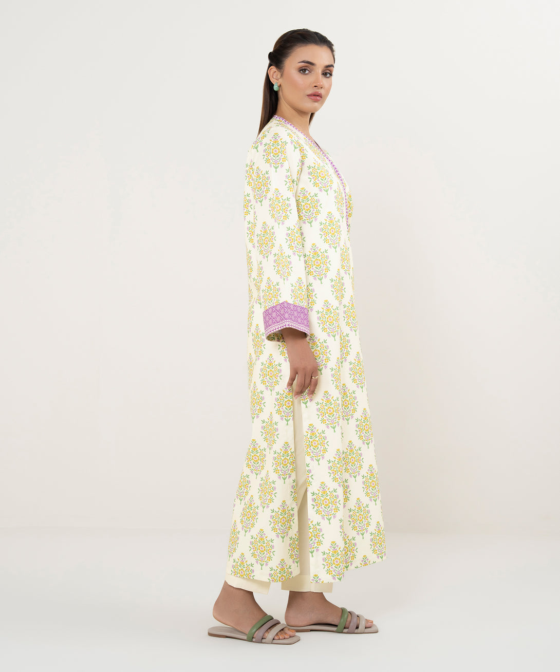 Women's Unstitched Cotton Printed Multi Shirt