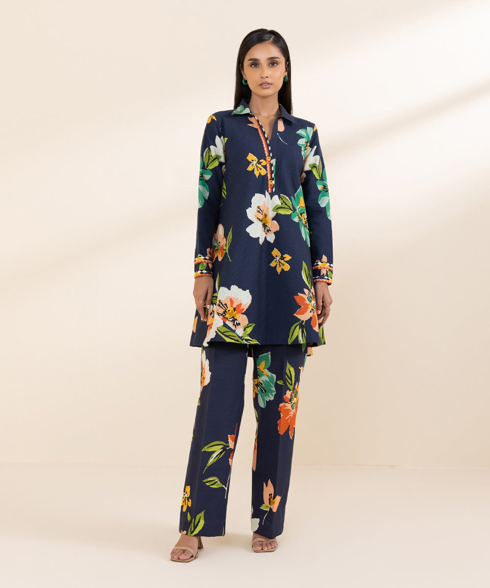 Women's Pret Khaddar Multi Printed A-Line Shirt