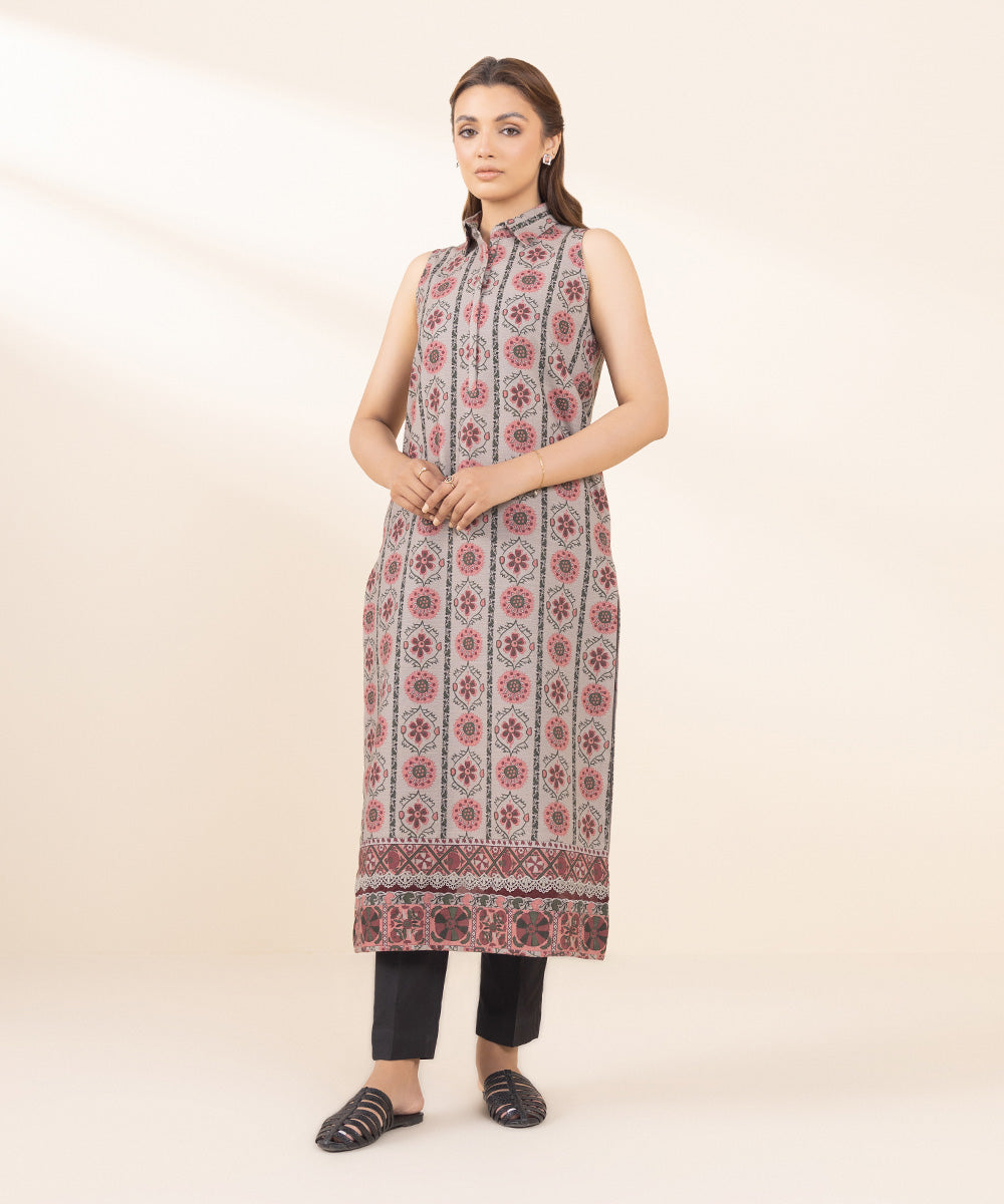 Women's Pret Khaddar Printed Multi A-Line Shirt