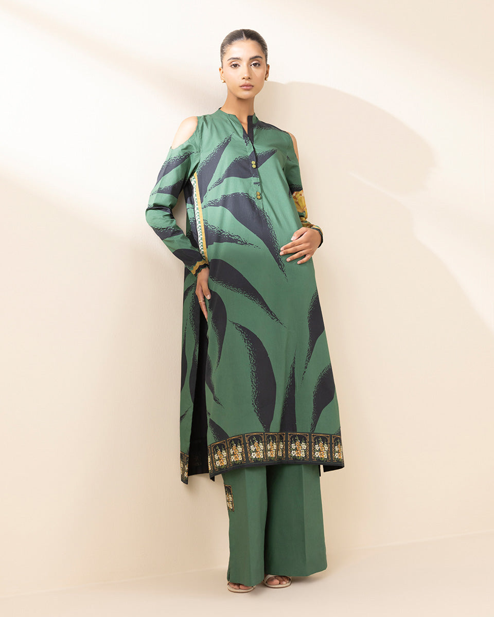 Unstitched Women's Green Lawn Shirt 