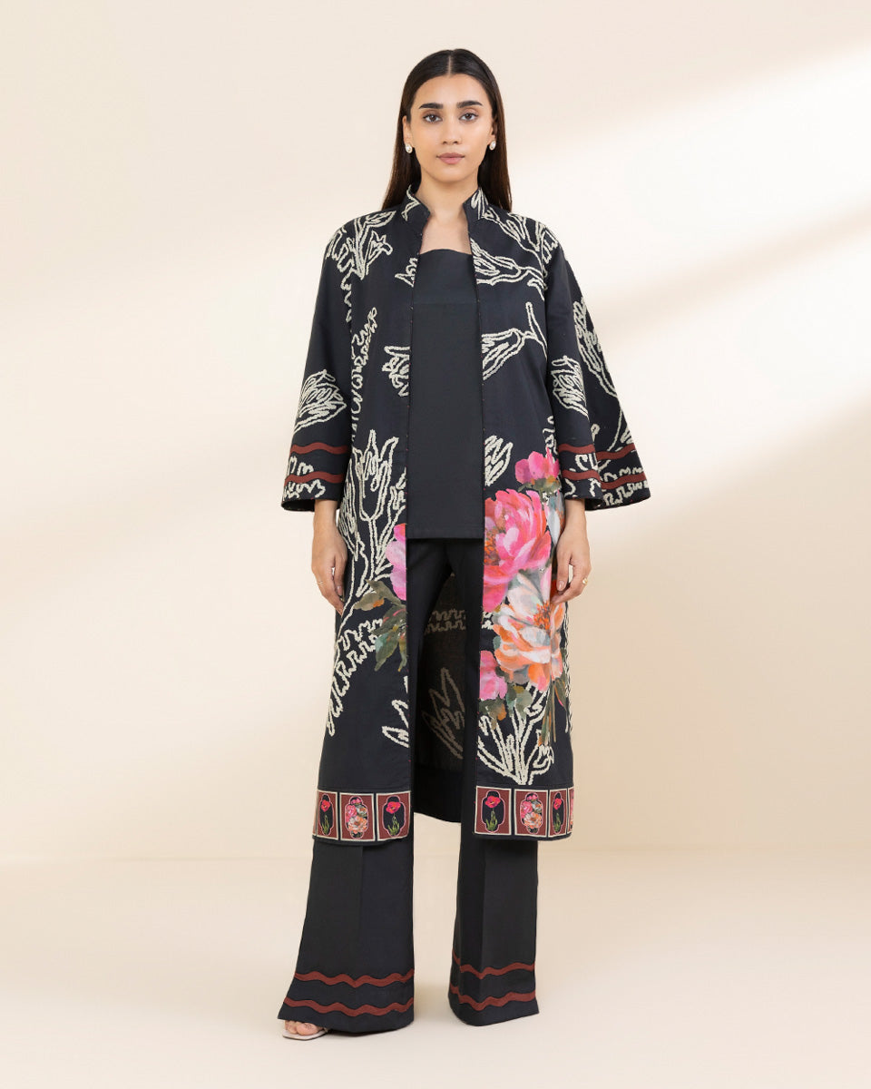 Unstitched Women's Black Lawn Shirt 