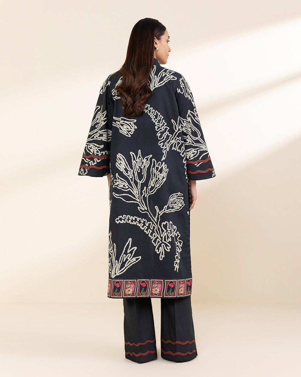 Unstitched Women's Black Lawn Shirt 