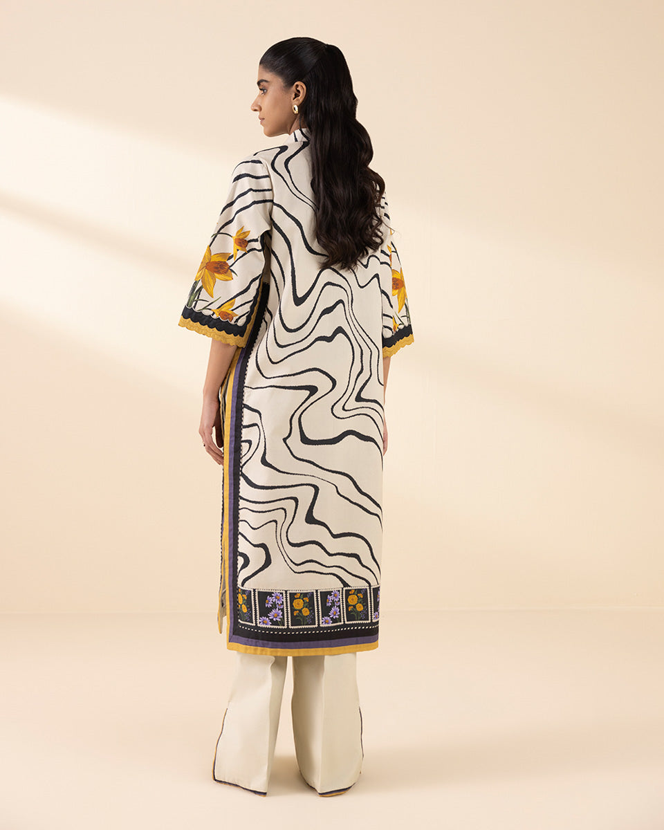 Unstitched Women's Off White Lawn Shirt 