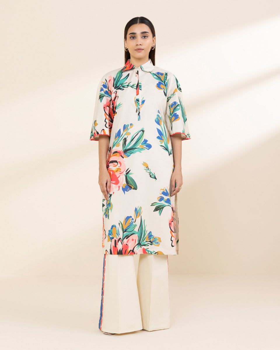 Unstitched Women's Off White Lawn Shirt 