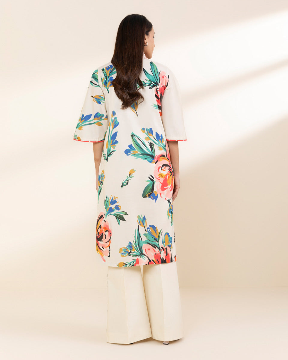 Unstitched Women's Off White Lawn Shirt 