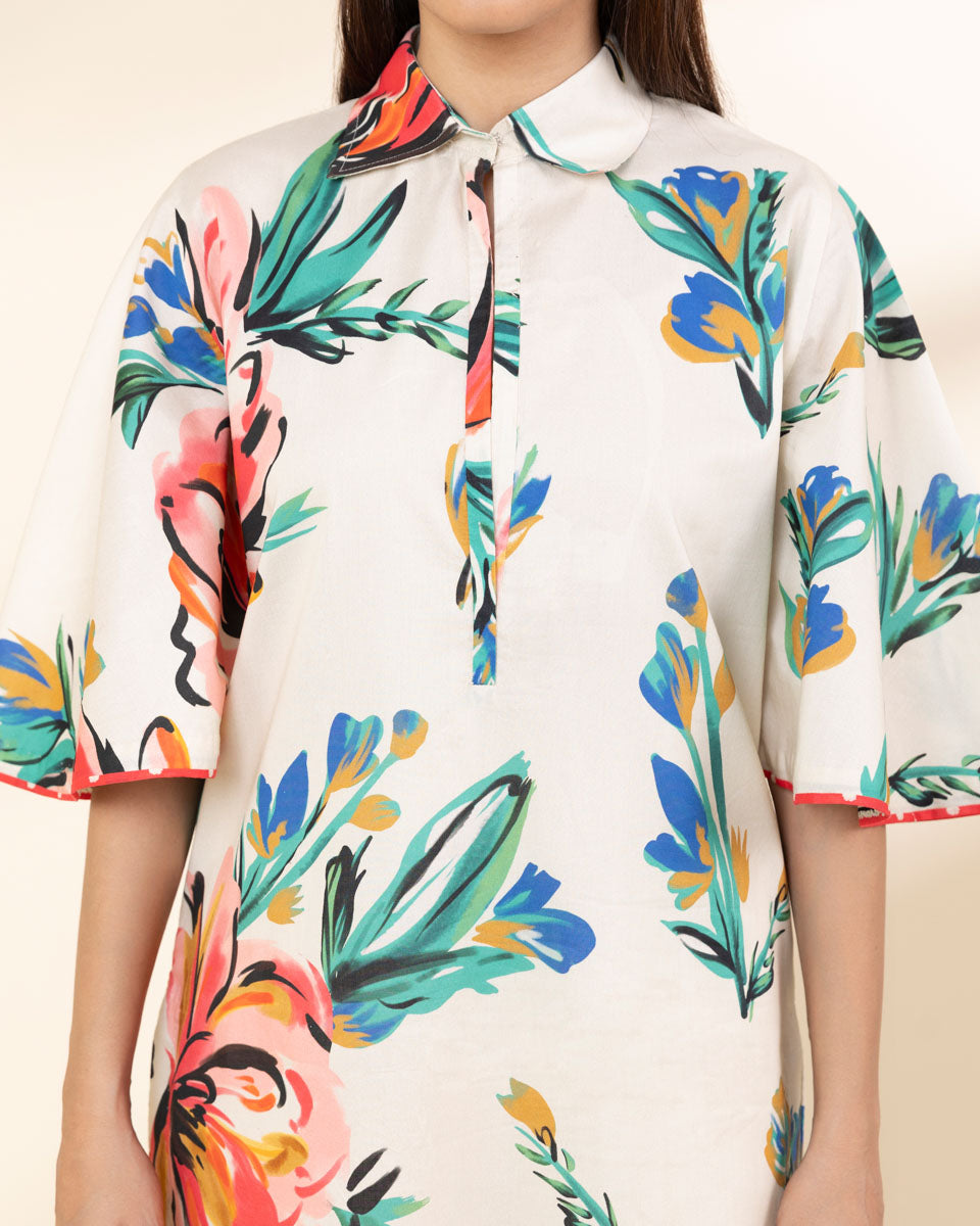 Unstitched Women's Off White Lawn Shirt 