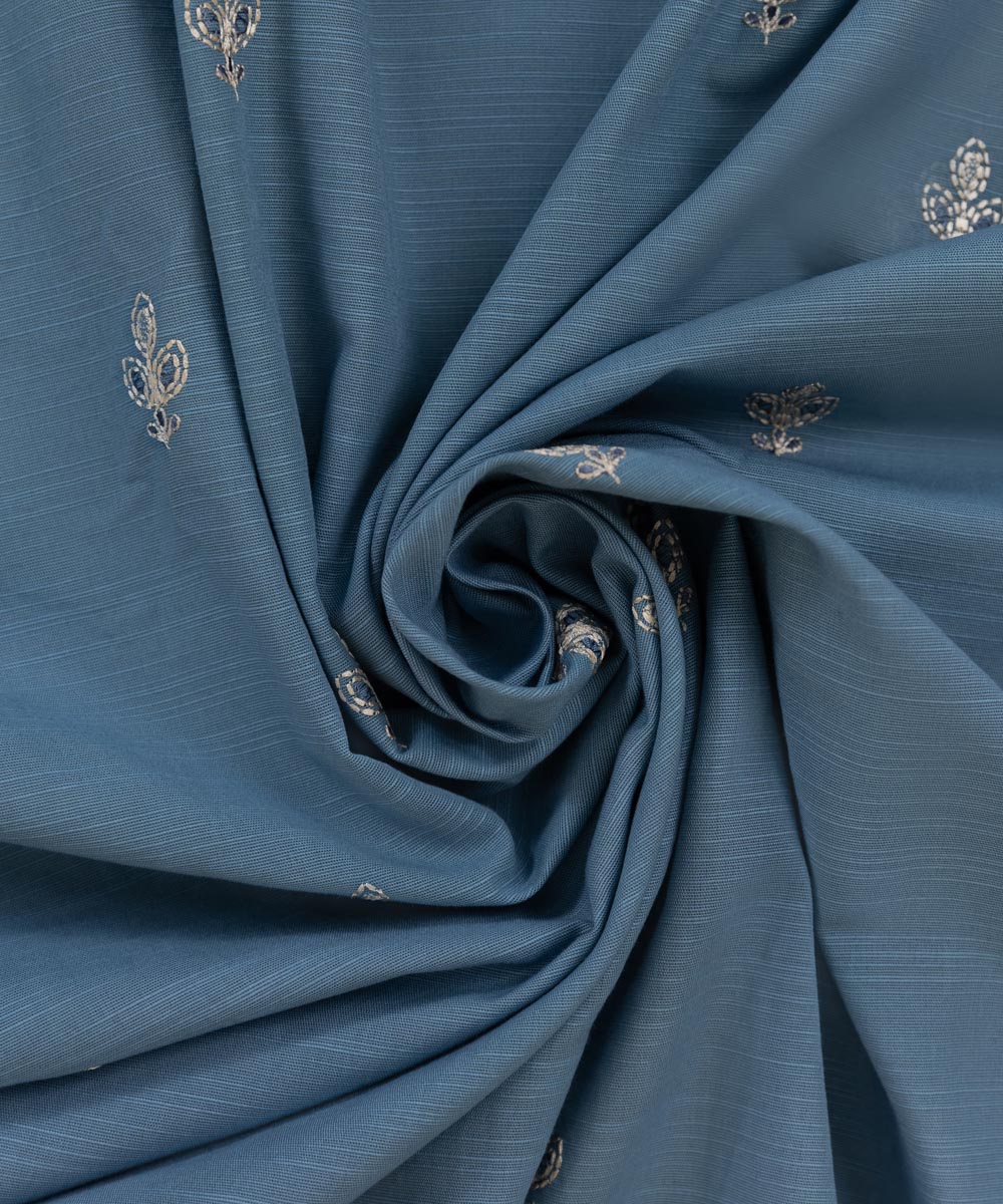 Khaddar Blue Embroidered Dupatta 