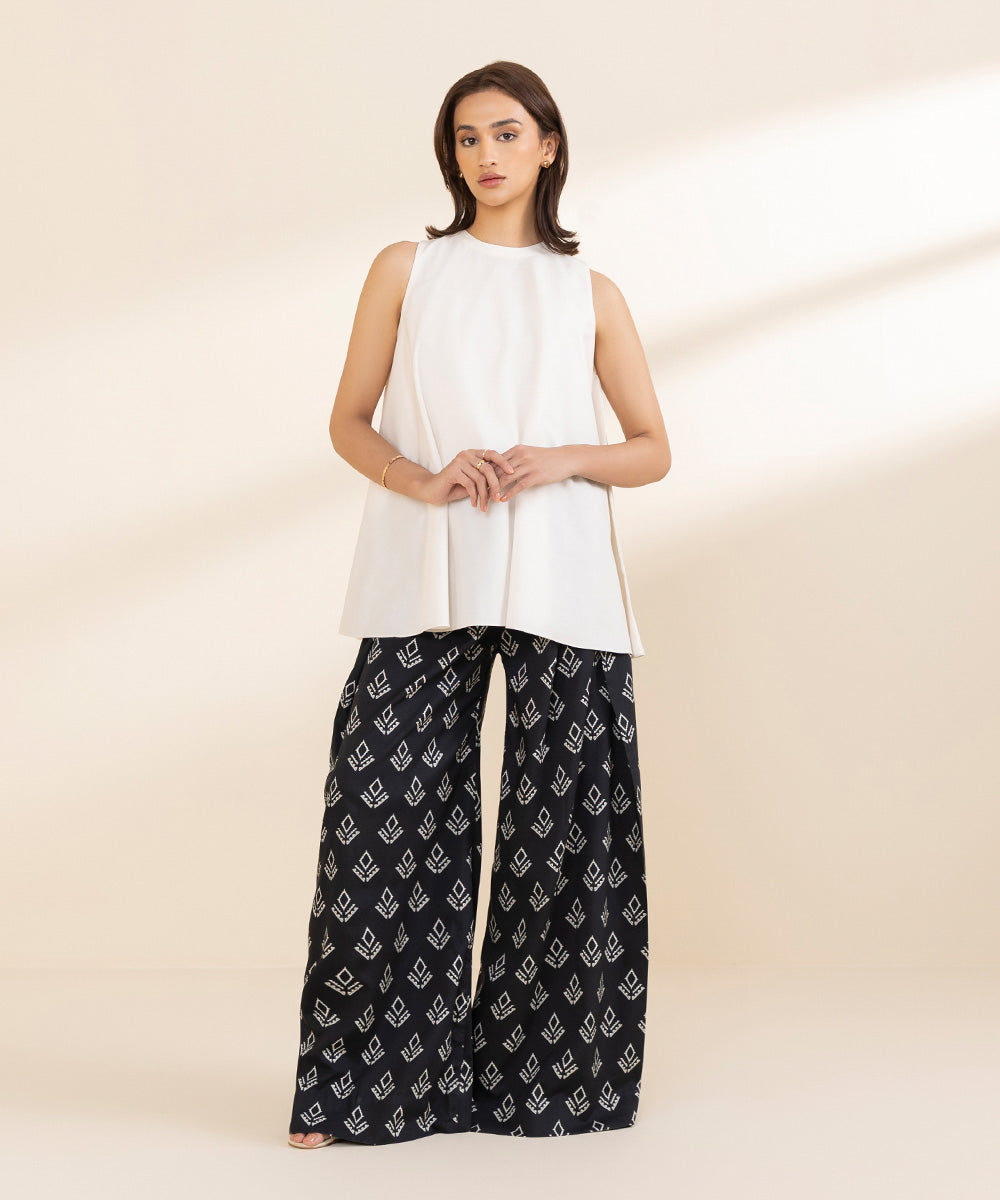 Printed Linen Trousers