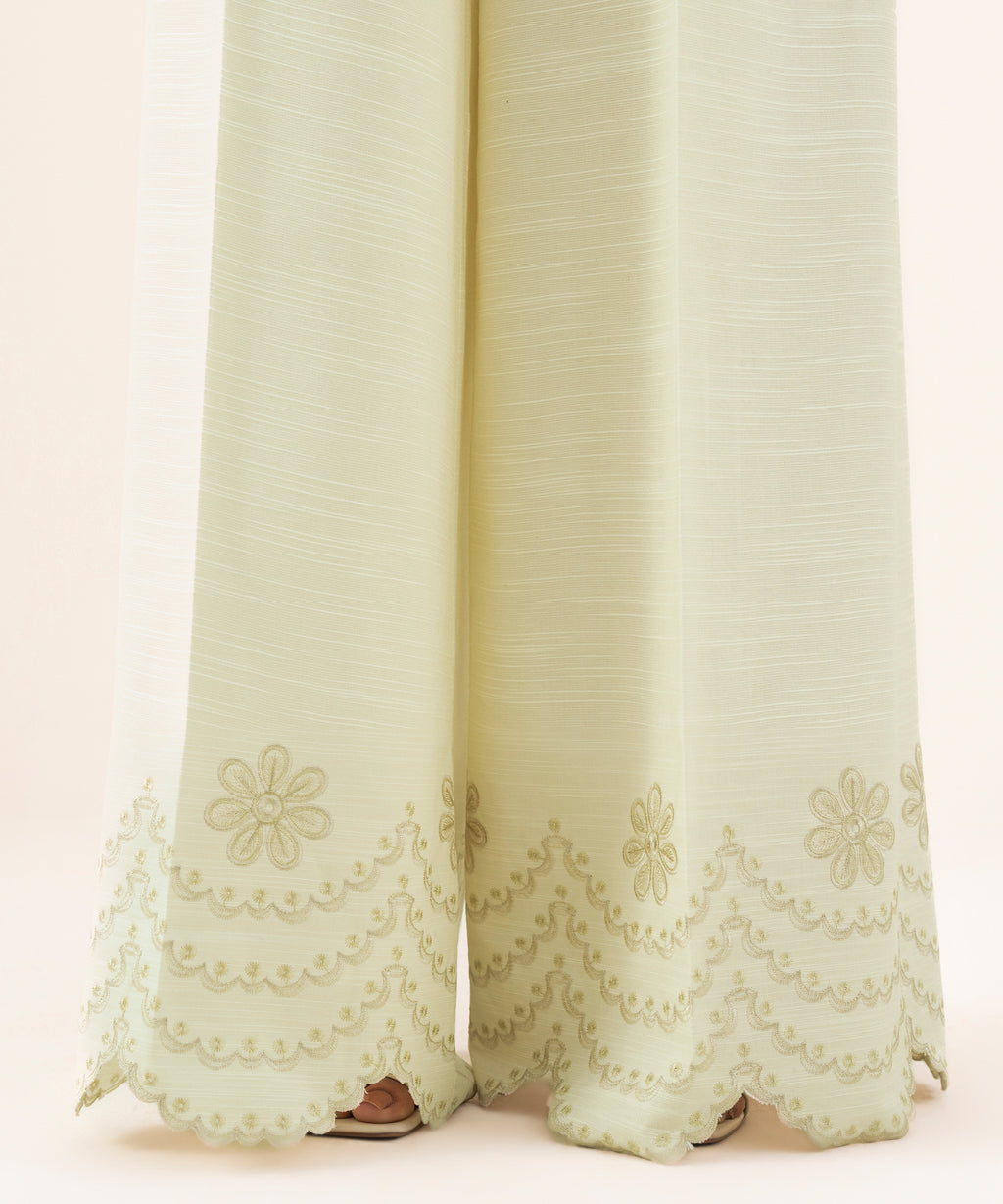 Embroidered Khaddar Trousers