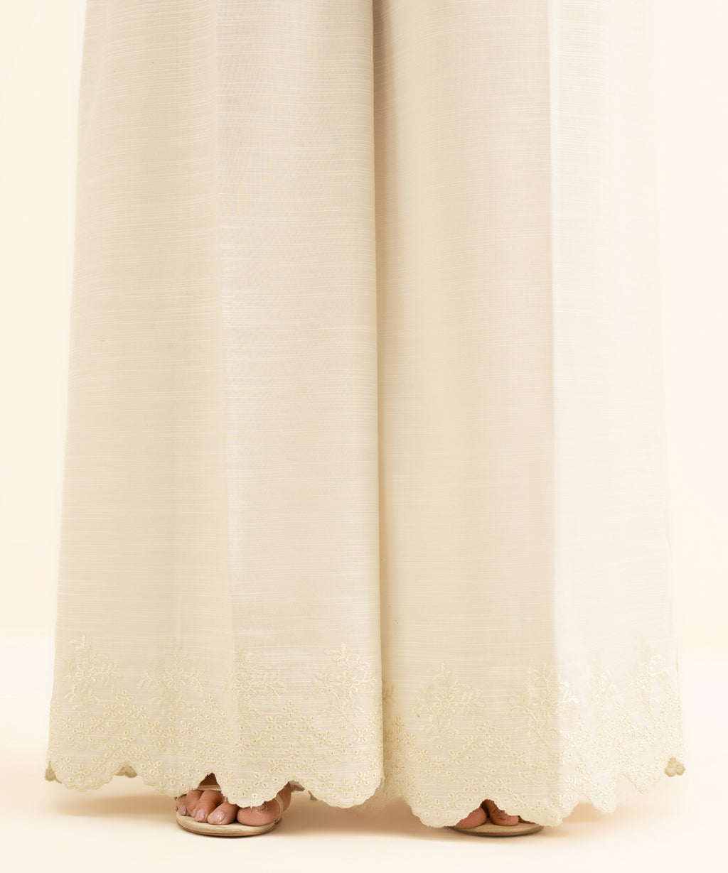 Embroidered Khaddar Trousers