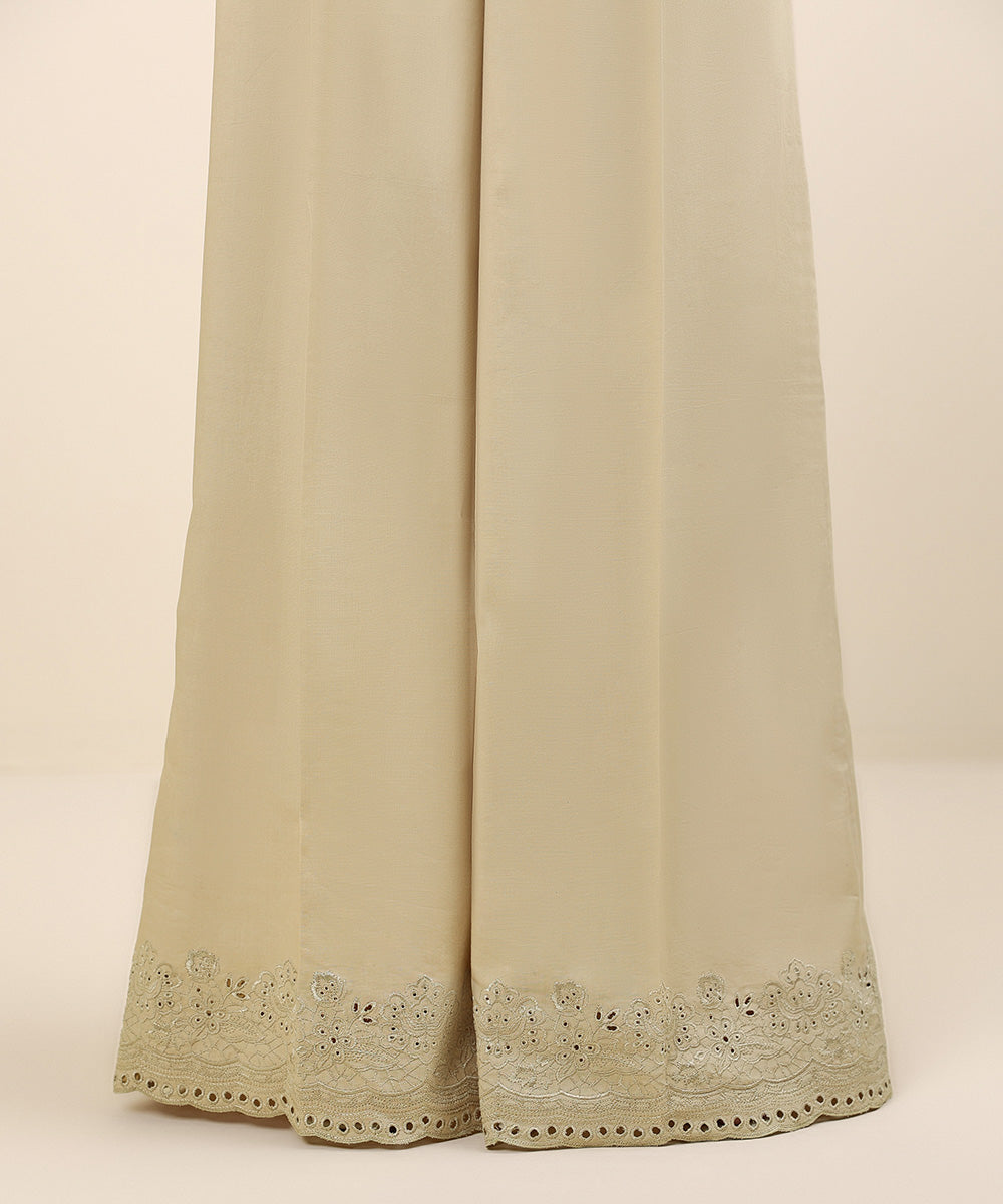 Women's Unstitched Beige Cambric Trousers Fabric