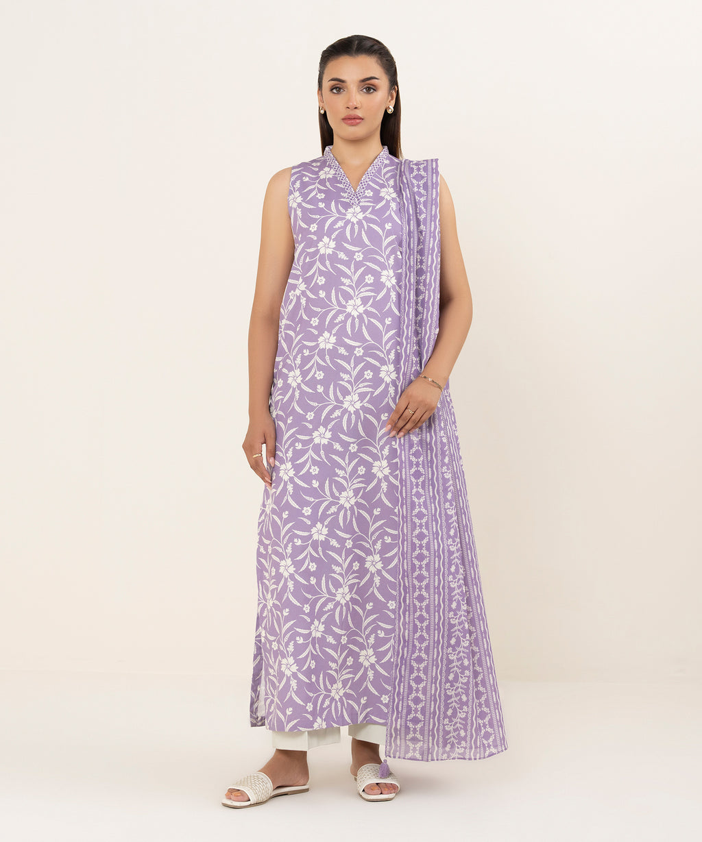Women's Unstitched Lawn Printed Multi 2 Piece Suit