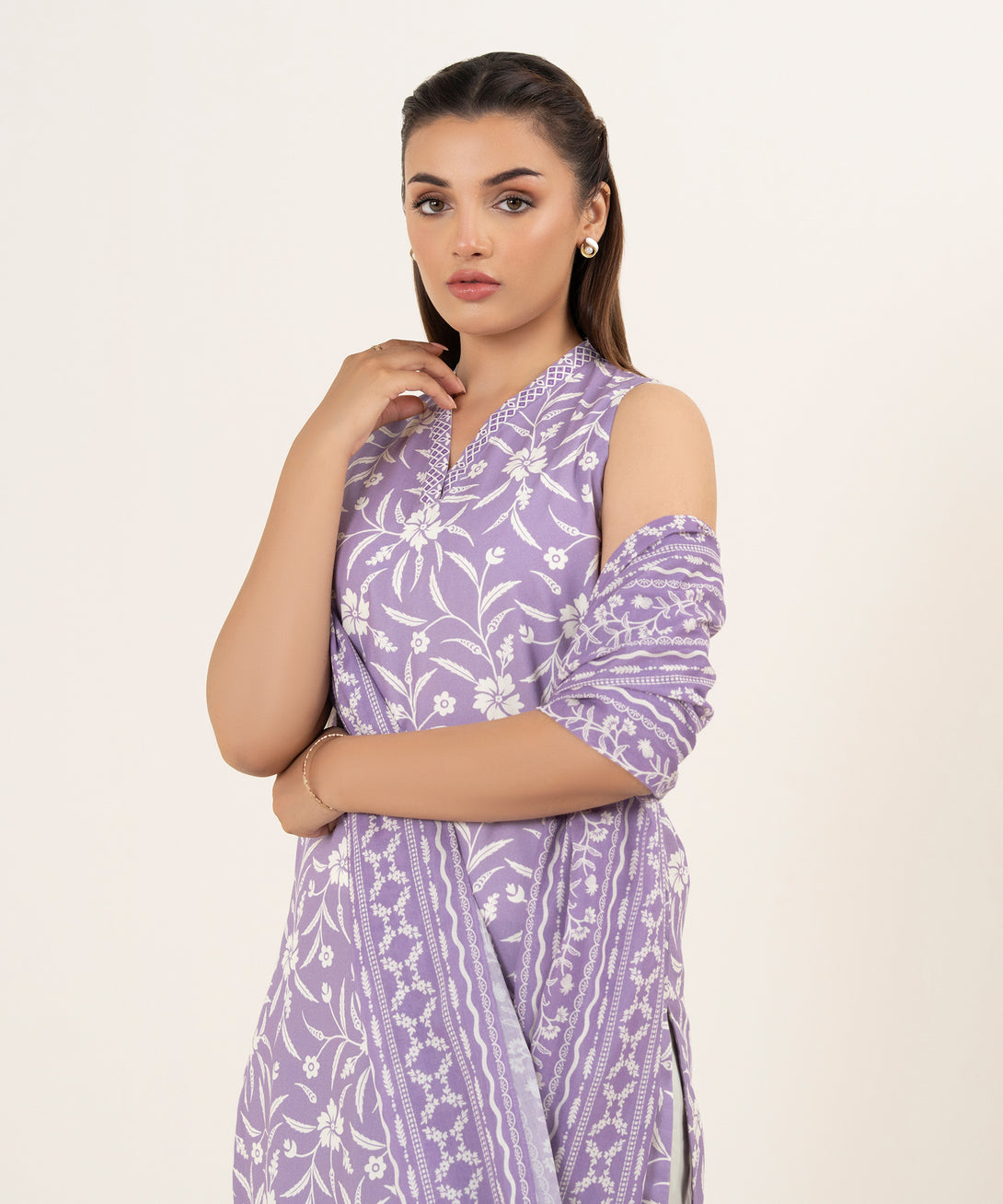 Women's Unstitched Lawn Printed Multi 2 Piece Suit