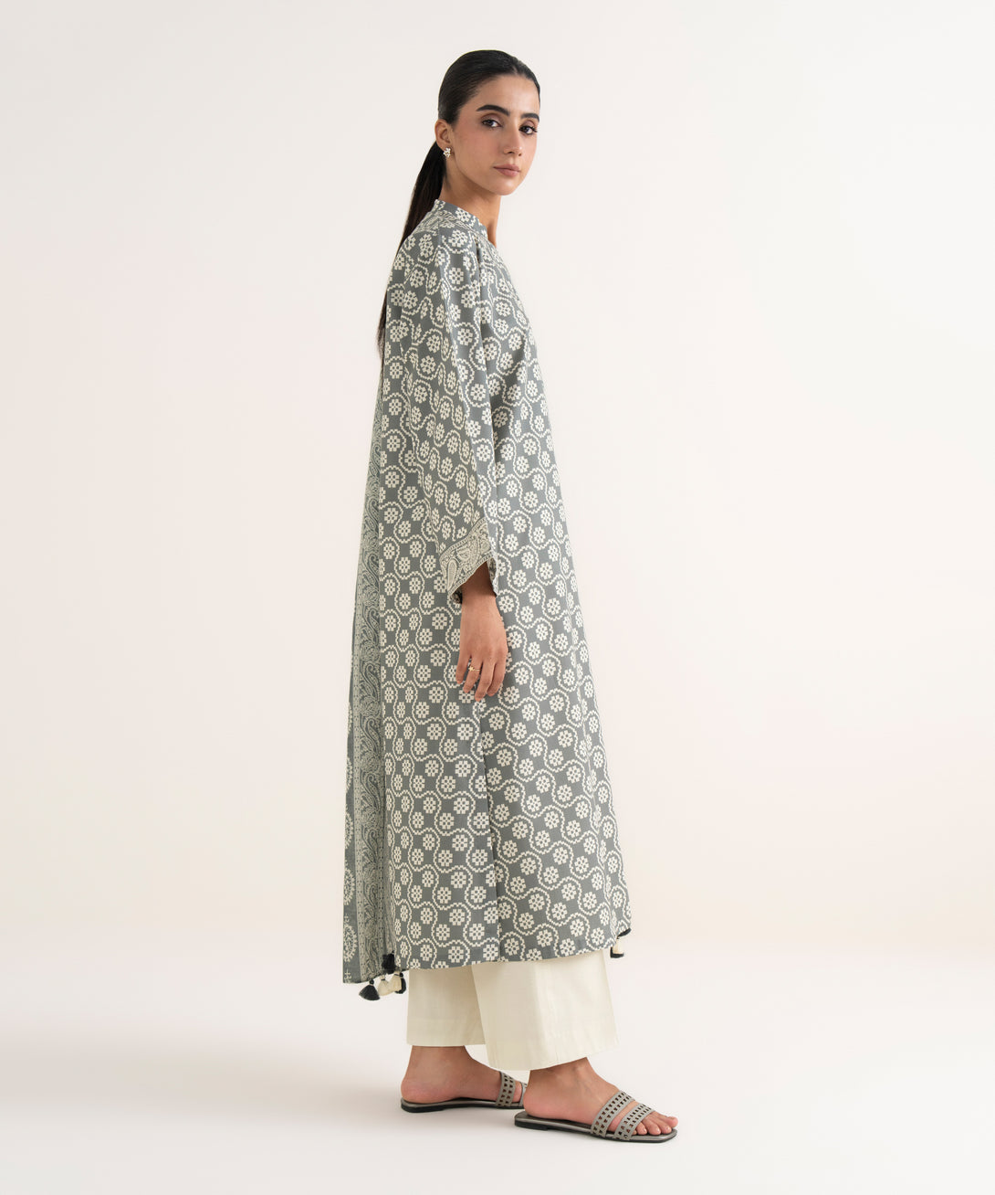 Women's Unstitched Cotton Printed Multi Two Piece Suit
