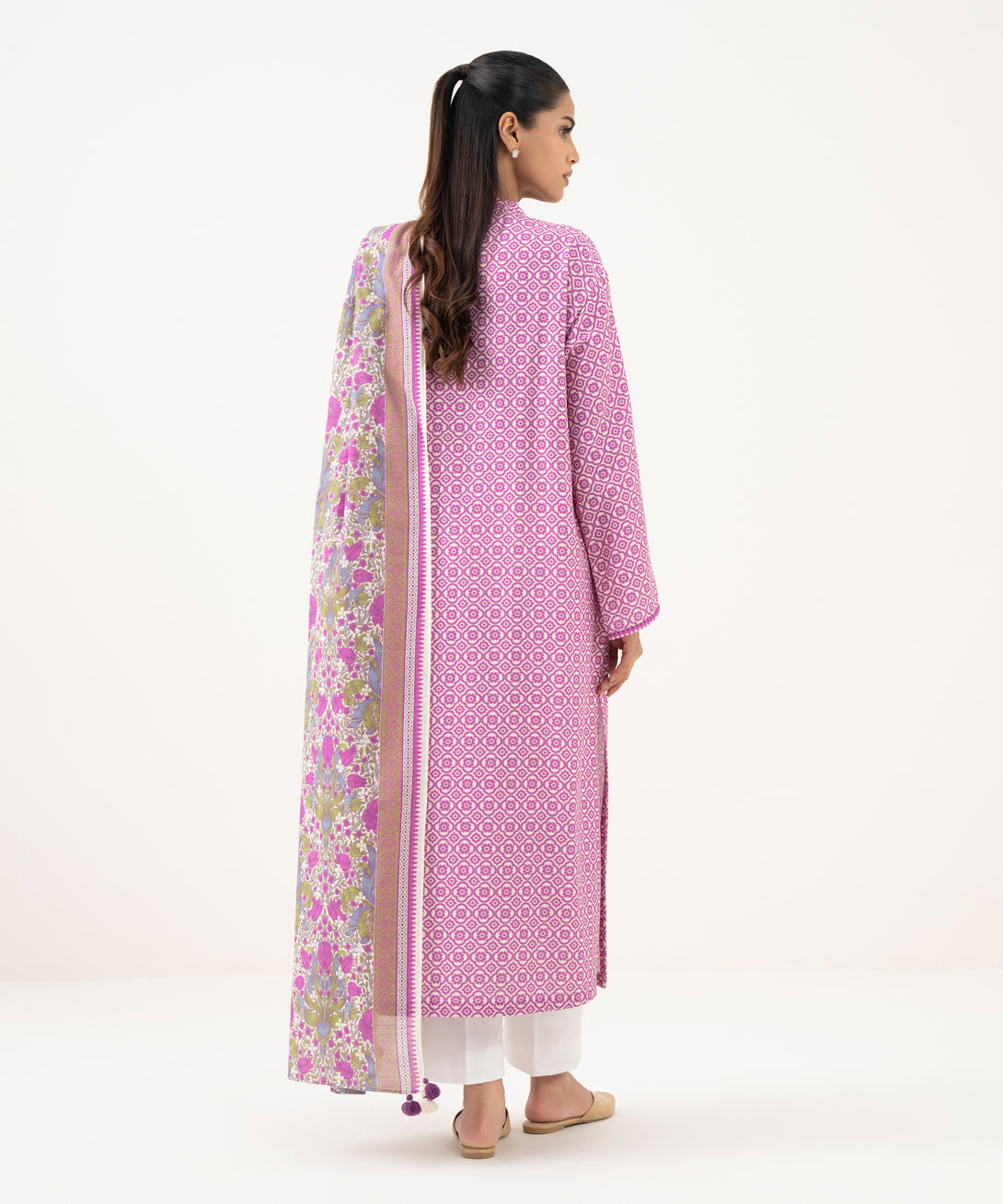 Women's Unstitched Light Khaddar Printed Multi Two Piece Suit