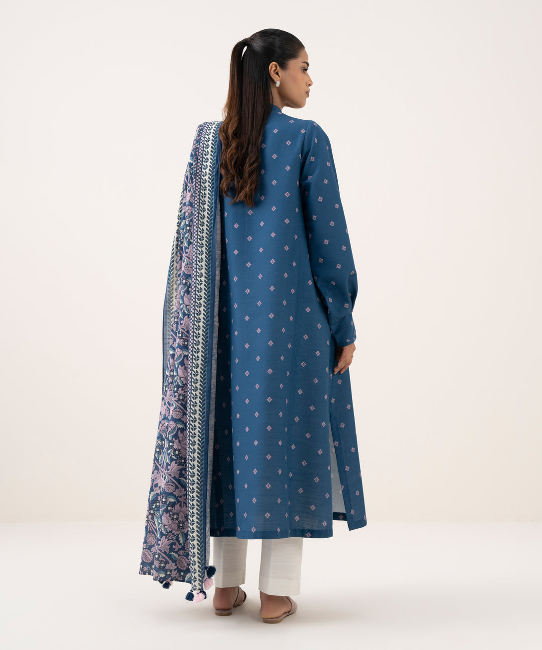Women's Unstitched Light Khaddar Printed Multi Two Piece Suit
