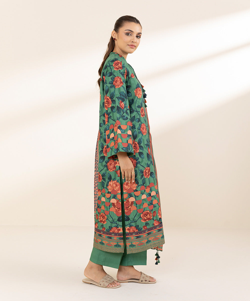 Unstitched Women's Printed Lawn Multi Two Piece Suit 