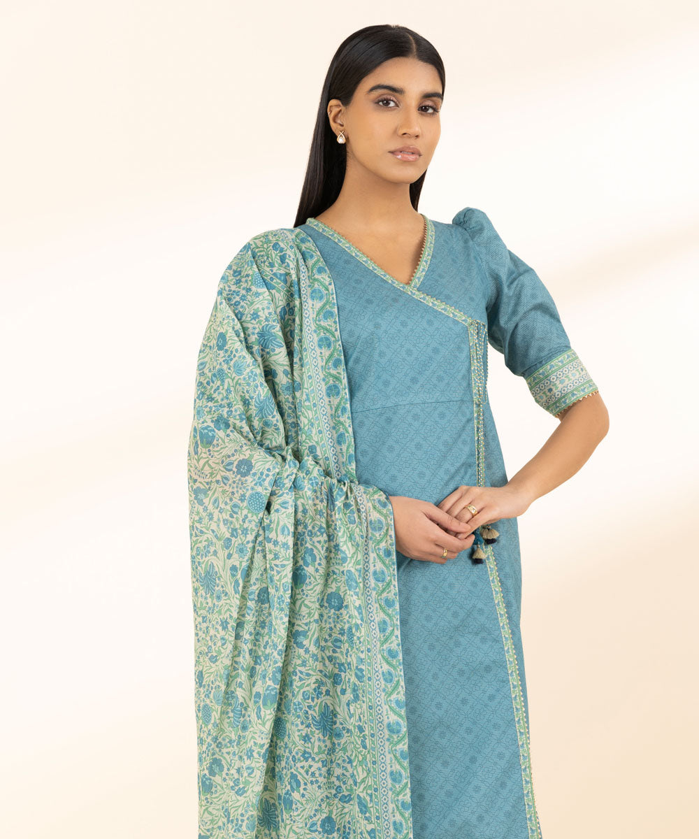 2 Piece - Printed Zari Lawn Suit